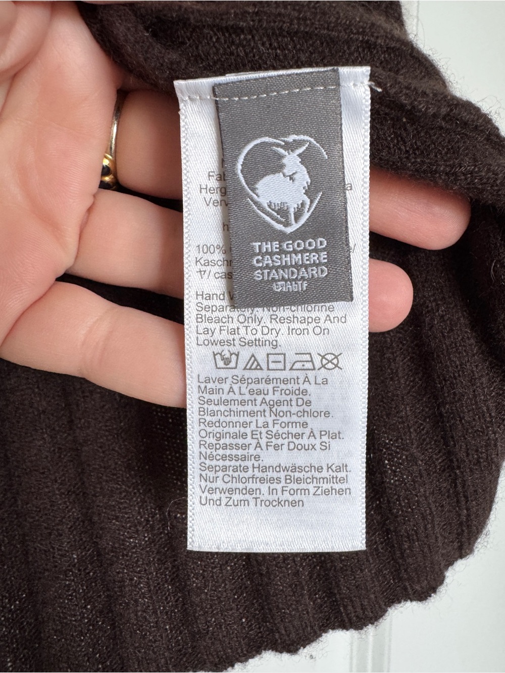 NEW J. CREW Wide-rib cashmere sweater shell heather chocolate XL CO327 *FLAW* - Picture 8 of 15